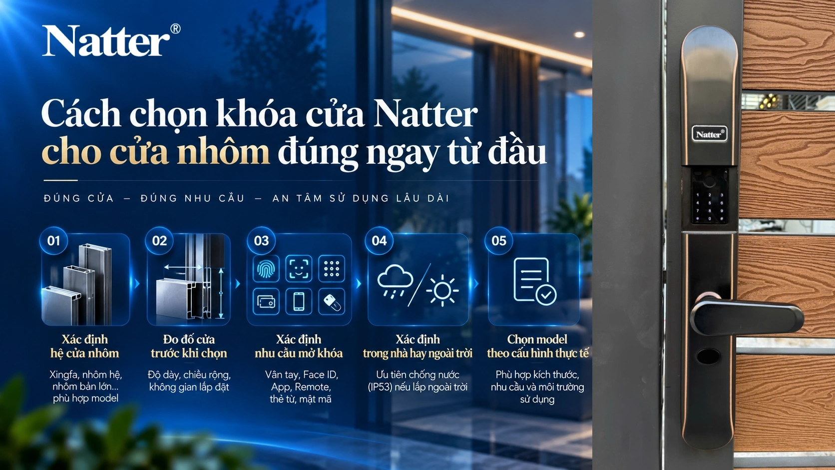 Cách chọn khóa cửa Natter cho cửa nhôm đúng ngay từ đầu