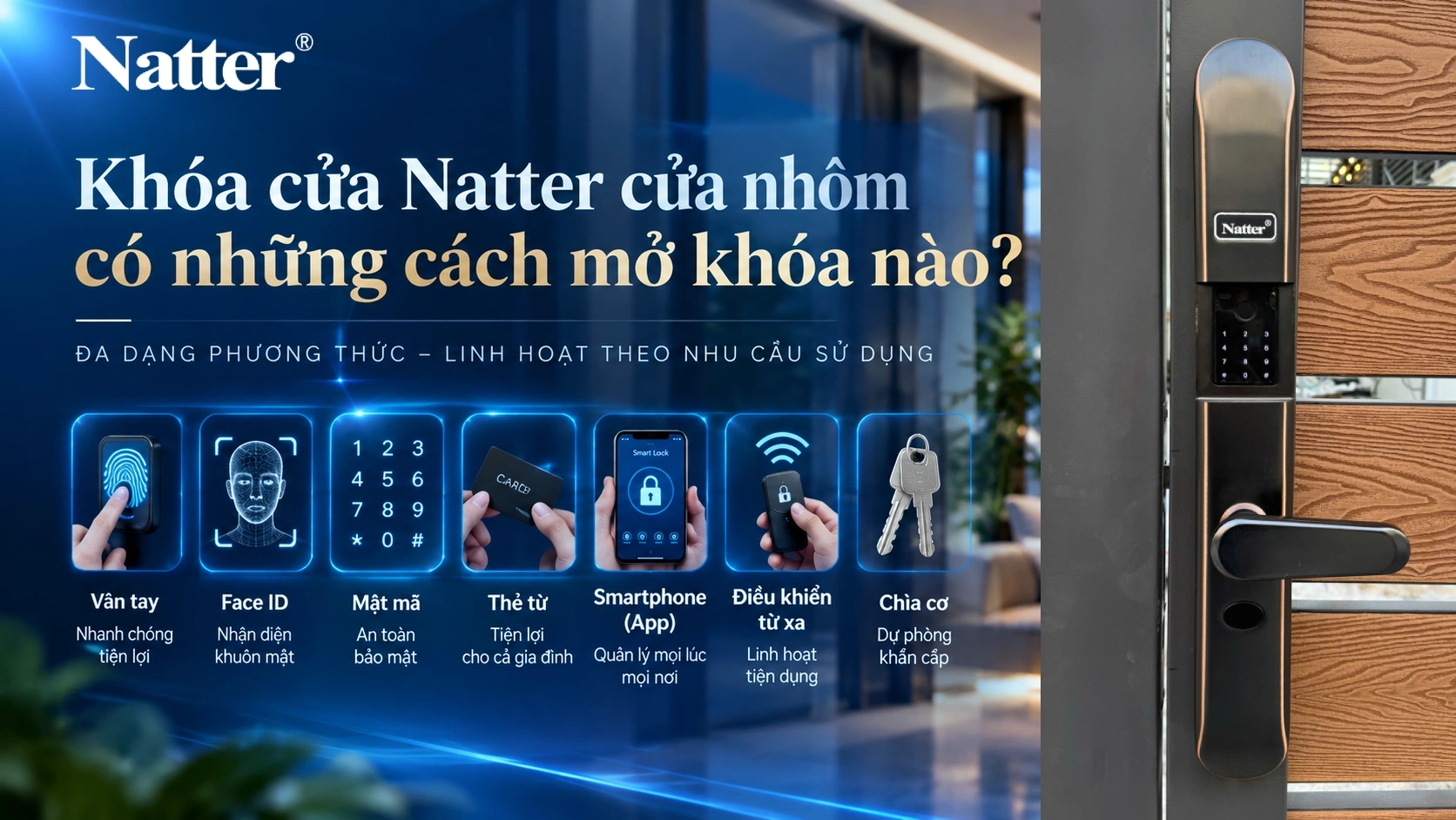 Khóa cửa Natter cửa nhôm có những cách mở khóa nào