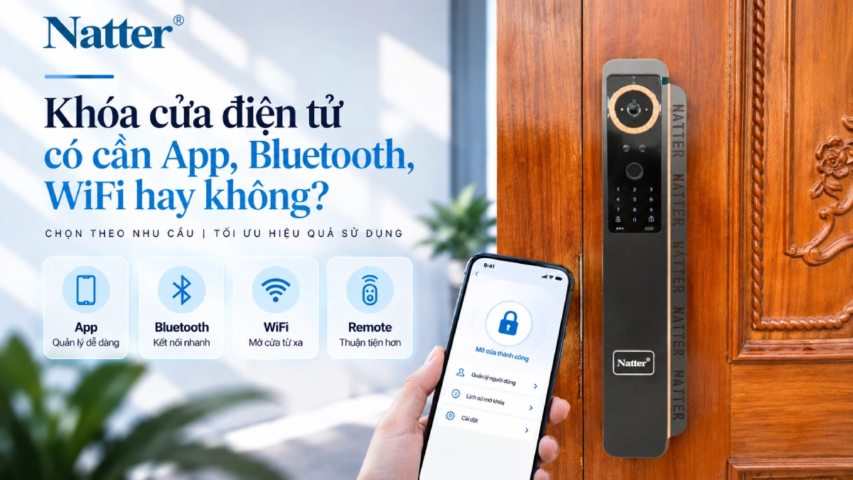 Khóa cửa điện tử có cần App, Bluetooth, WiFi hay không
