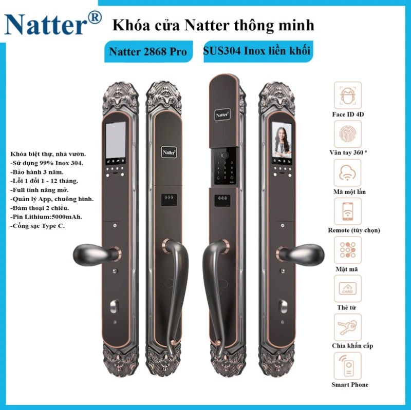 Khóa cửa thông minh Natter 2868 PRO