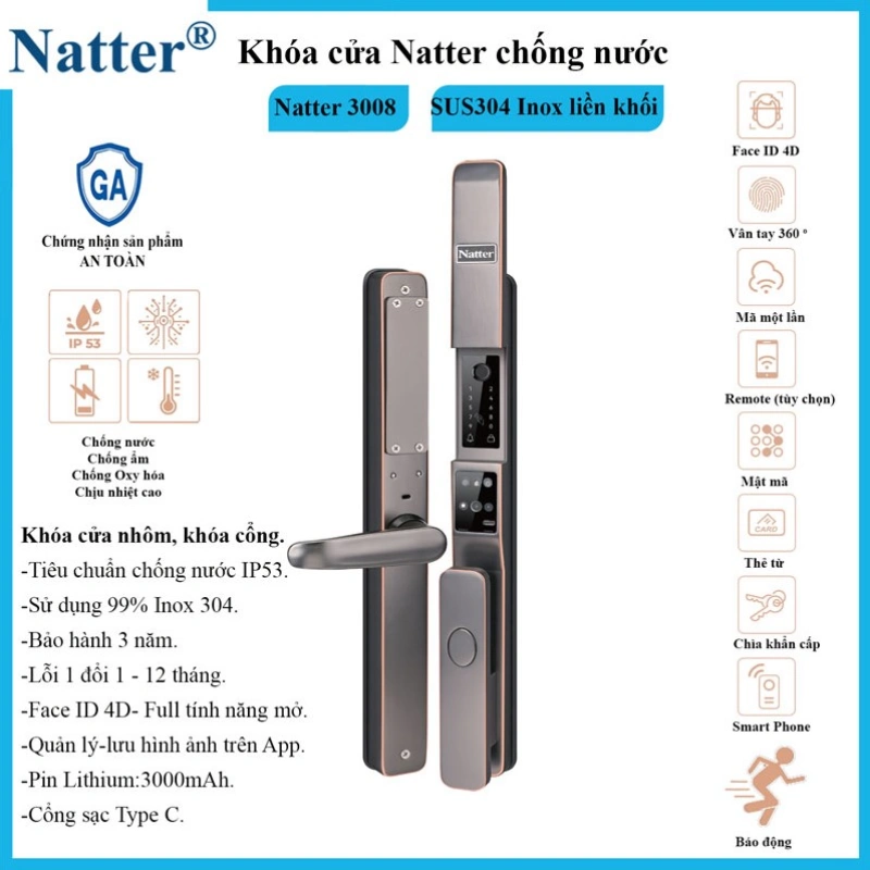 Khóa cửa thông minh Natter 3008