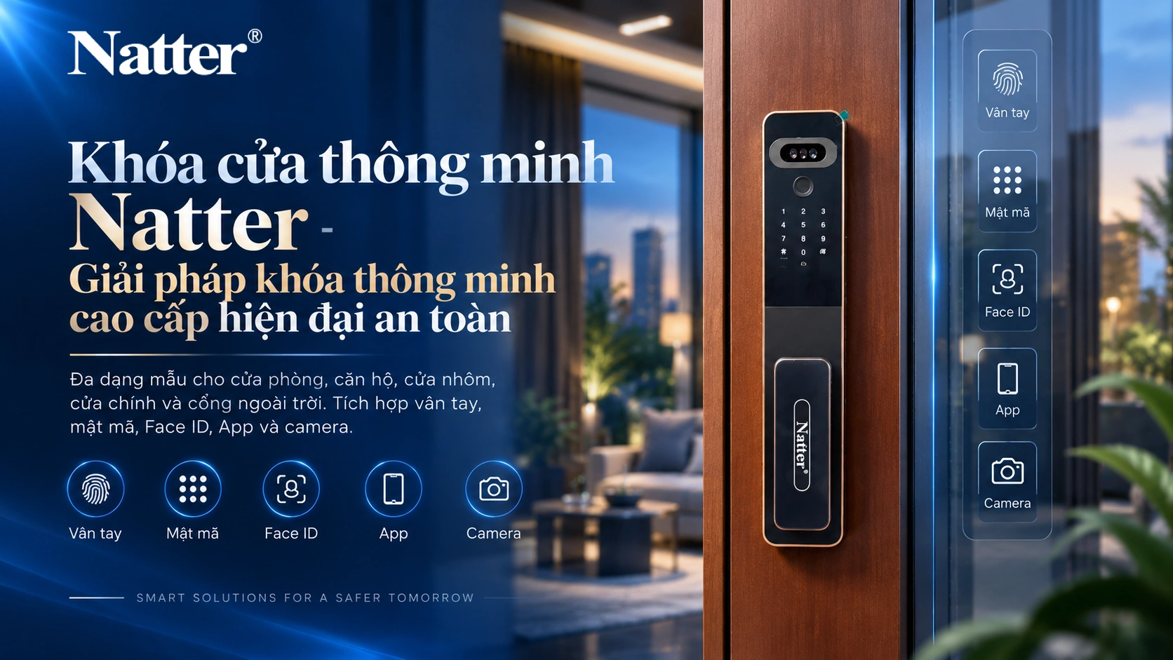 Khóa cửa thông minh Natter - Giải pháp khóa thông minh cao cấp hiện đại an toàn dd