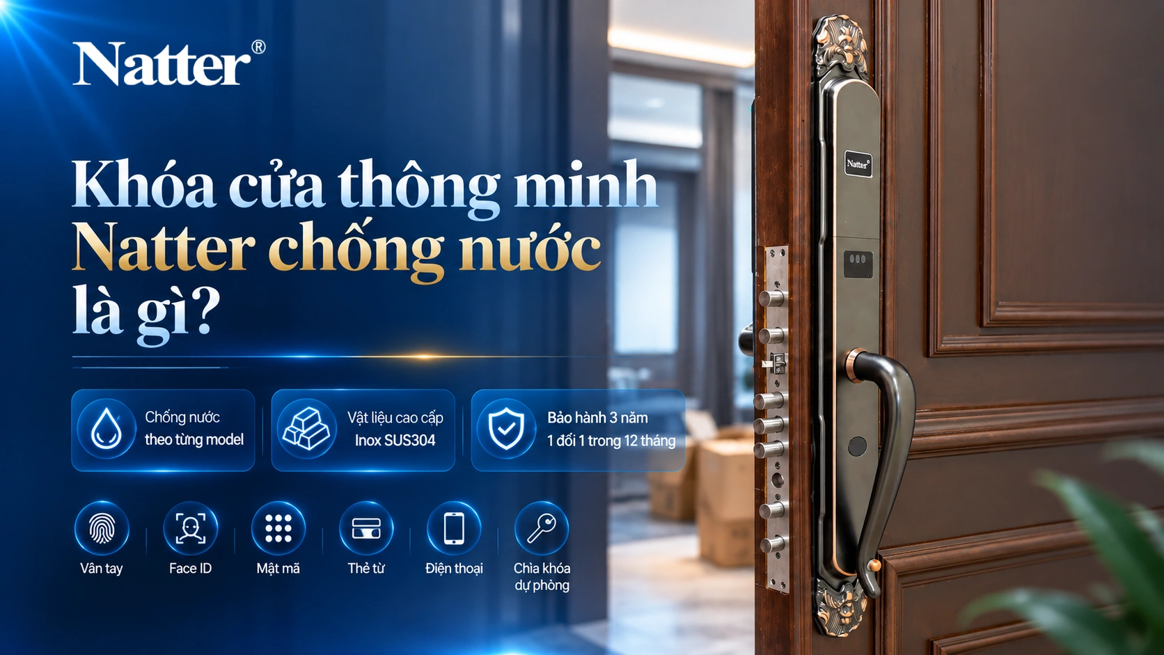 Khóa cửa thông minh Natter chống nước là gì