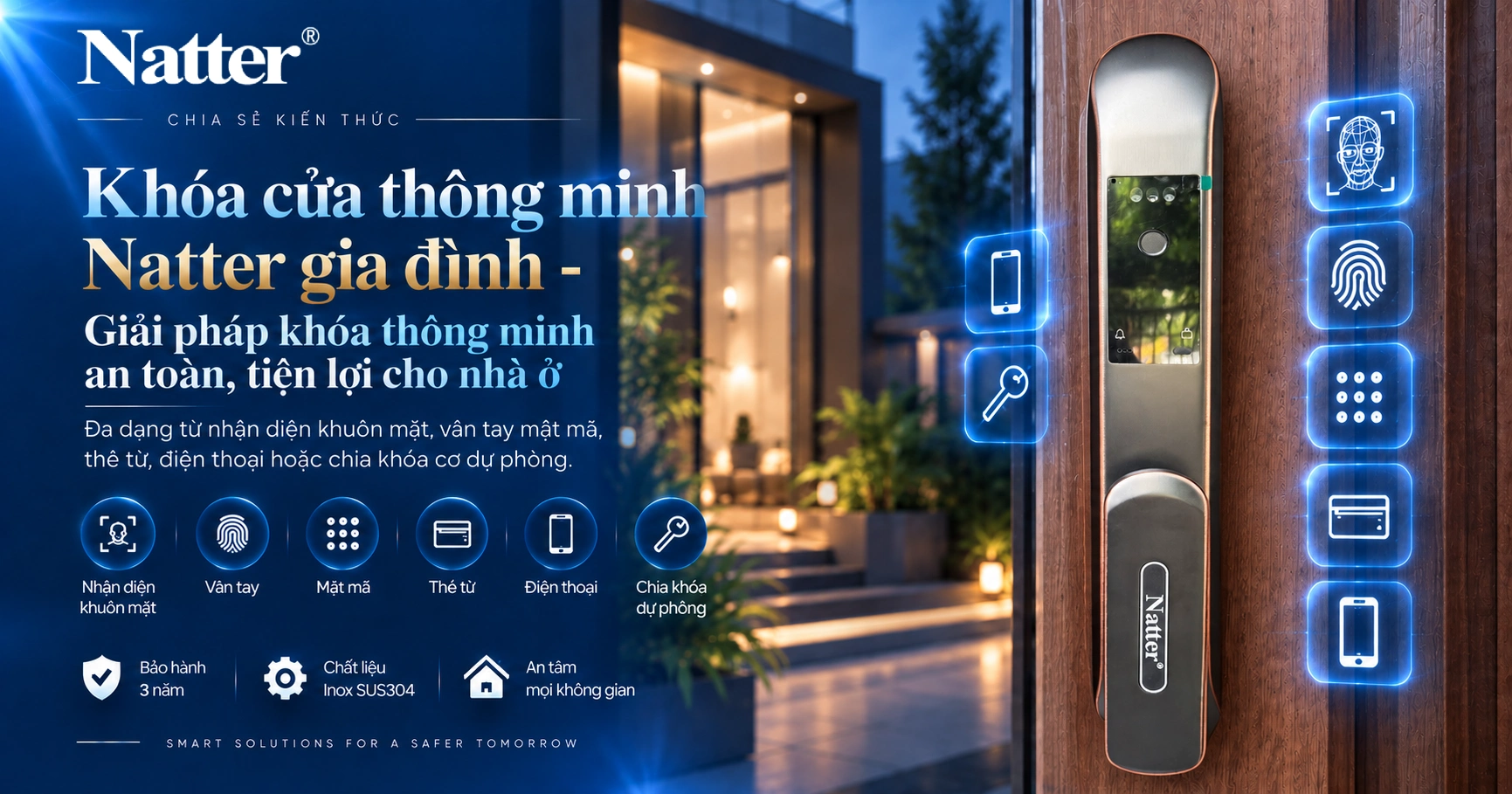 Khóa cửa thông minh Natter gia đình - Giải pháp khóa thông minh an toàn, tiện lợi cho nhà ở