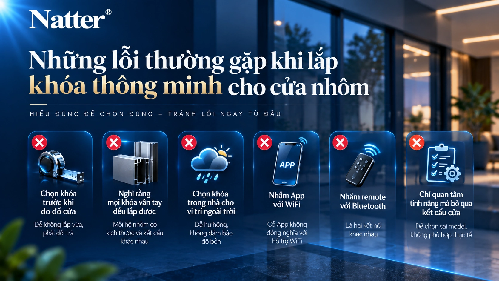 Những lỗi thường gặp khi lắp khóa thông minh cho cửa nhôm