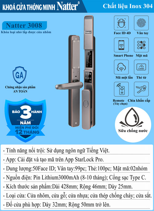 khoa-cua-Natter-3008-cua-nhom-kinh-chong-nuoc-thong-tin-co-ban
